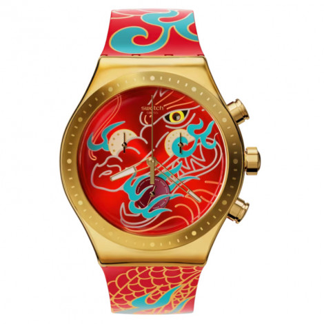 Szwajcarski modowy zegarek Swatch Dragon In Motion YVZ100