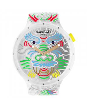 Szwajcarski modowy zegarek Swatch Dragon In Cloud SB05Z102