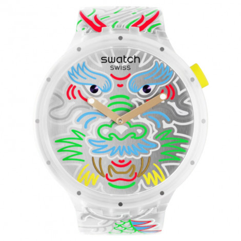 Szwajcarski modowy zegarek Swatch Dragon In Cloud SB05Z102