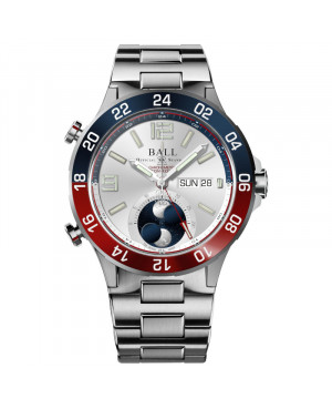 Szwajcarski sportowy zegarek męski Ball Roadmaster Marine GMT Moon Phase DG3220A-S1CJ-SL