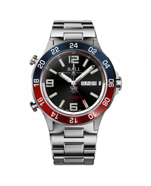 Szwajcarski sportowy zegarek męski Ball Roadmaster Marine GMT 42mm DG3222A-S1CJ-BK