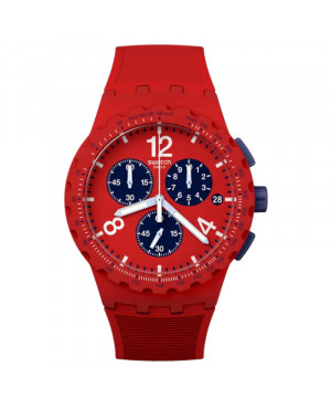 Szwajcarski modowy zegarek Swatch Primarily Red SUSR407