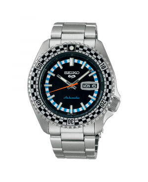 Sportowy zegarek męski Seiko 5 Sports Black & White Checker Flag Special Edition 2024 SRPK67K1