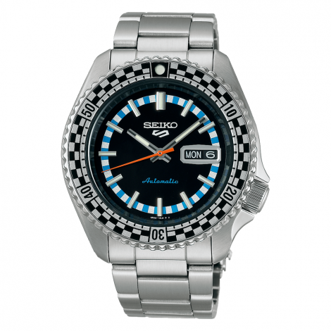 Sportowy zegarek męski Seiko 5 Sports Black & White Checker Flag Special Edition 2024 SRPK67K1