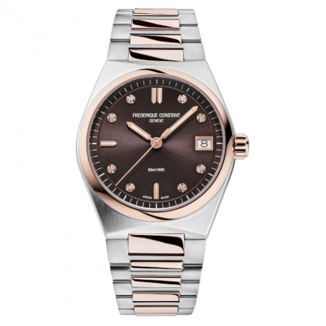 Szwajcarski klasyczny zegarek damski FREDERIQUE CONSTANT Highlife Ladies Quartz Diamond FC-240CD2NH2B