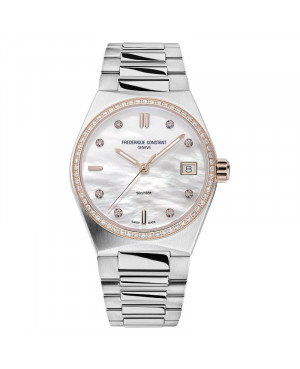 Szwajcarski klasyczny zegarek damski FREDERIQUE CONSTANT Highlife Ladies Quartz Diamond FC-240MPWD2NHD2B-SS
