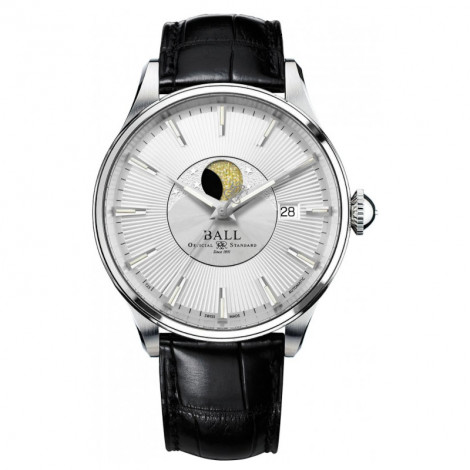 Szwajcarski elegancki zegarek męski BALL Trainmaster Moon Phase NM3082D-LLJ-SL