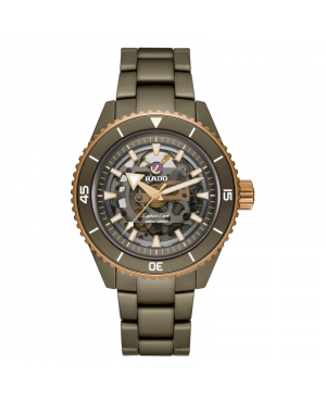 Szwajcarski nurkowy zegarek męski RADO Captain Cook High-Tech Ceramic Skeleton R32150162