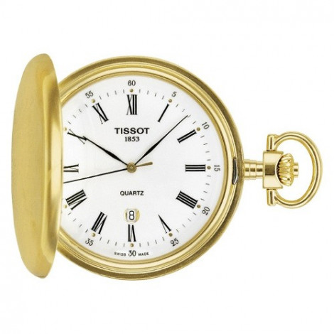 Szwajcarski, kieszonkowy zegarek męski Tissot T-Pocket SAVONNETTE T83.4.553.13 (T83455313) klasyczny kwarcowy