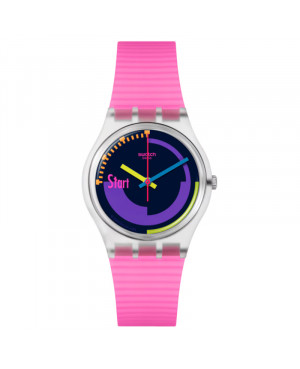 Szwajcarski modowy zegarek Swatch Neon Pink Podium SO28K111