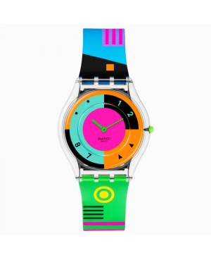 Szwajcarski modowy zegarek Swatch Neon Hot Racer SS08K119