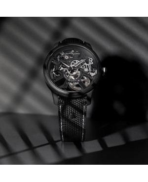 Szwajcarski elegancki zegarek męski Maurice Lacroix Masterpiece Skeleton Label Noir MP7228-DLB04-090-2