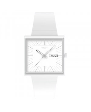 Szwajcarski modowy zegarek Swatch Bioceramic What If... All White? SO34W700