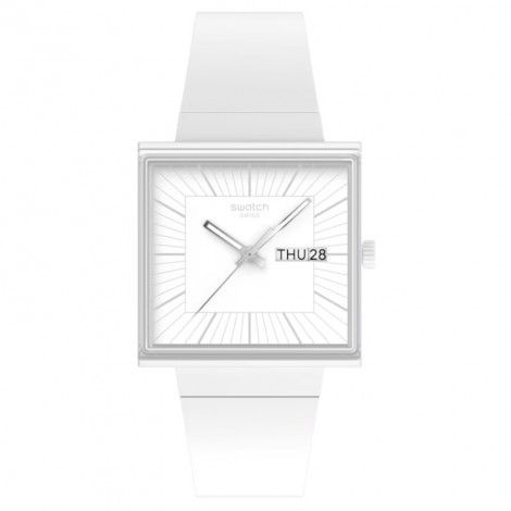 Szwajcarski modowy zegarek Swatch Bioceramic What If... All White? SO34W700