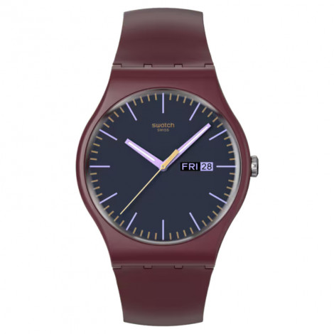 Szwajcarski modowy zegarek Swatch Burgundy Berry SO29R707