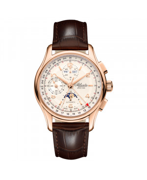 Szwajcarski elegancki zegarek męski Atlantic Worldmaster Moonphase Limited Edition 52851.44.25