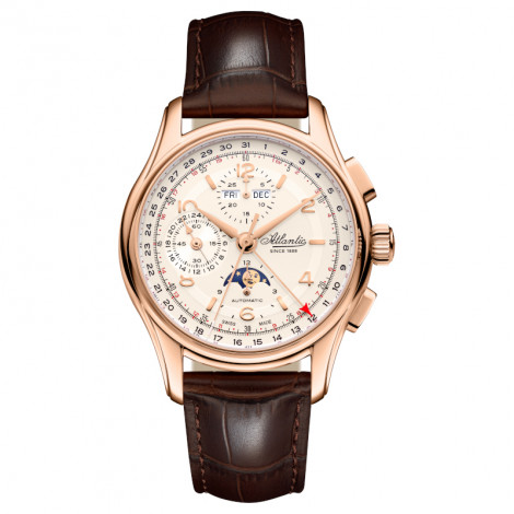 Szwajcarski elegancki zegarek męski Atlantic Worldmaster Moonphase Limited Edition 52851.44.25