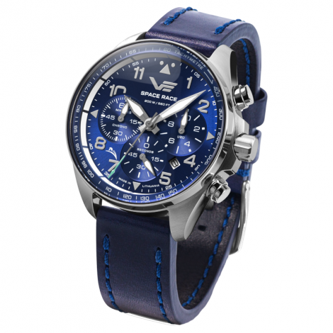 Sportowy zegarek męski Vostok Europe Space Race Blue Chrono 6S20/325A742