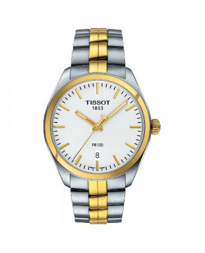 Szwajcarski, klasyczny zegarek męski Tissot PR 100 Gent T101.410.22.031.00 (T1014102203100) na bransolecie