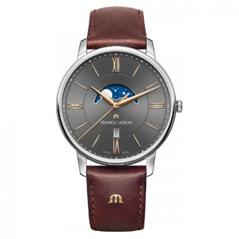 Szwajcarski, klasyczny zegarek męski MAURICE LACROIX Eliros Moonphase EL1108-SS001-311-1 (EL1108SS0013111)