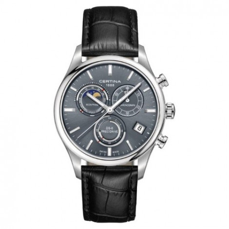 Szwajcarski, sportowo elegancki zegarek męski Certina DS-8 Chronograph Moon Phase C033.450.16.351.00 (C0334501635100)