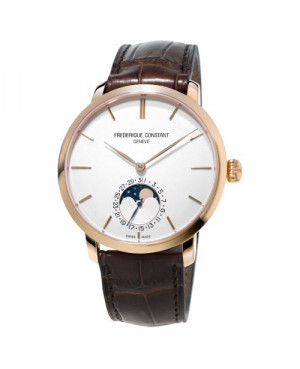 Szwajcarski, klasyczny zegarek męski FREDERIQUE CONSTANT Slimline Moonphase Manufacture FC-705V4S4