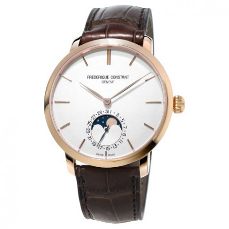 Szwajcarski, klasyczny zegarek męski FREDERIQUE CONSTANT Slimline Moonphase Manufacture FC-705V4S4