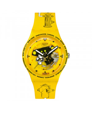 Szwajcarski modowy zegarek Swatch Proteam Collection Time With Andy Anderson SO29J101