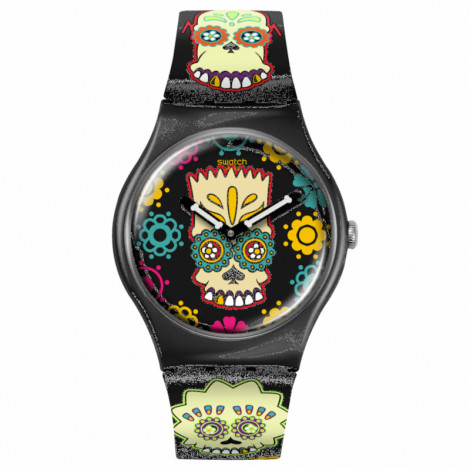 Szwajcarski modowy zegarek Swatch D'OH OF THE DEAD SO29Z135