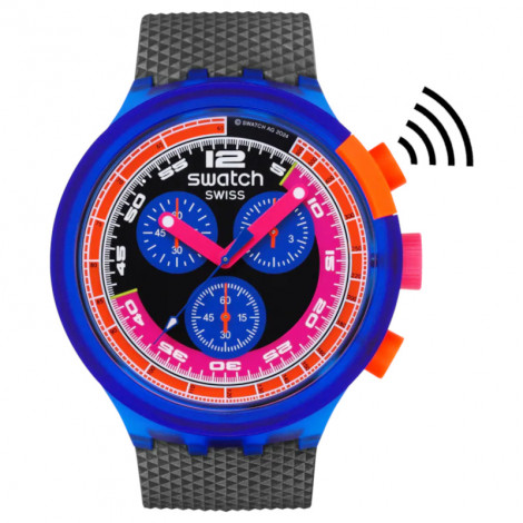 Szwajcarski modowy zegarek unisex Swatch Neon Party To The Max Pay! SB06N102