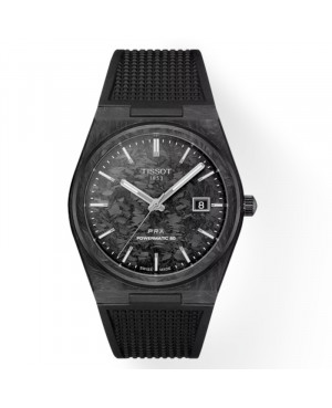 Szwajcarski elegancki zegarek męski Tissot PRX Powermatic 80 Carbon T137.907.97.201.00