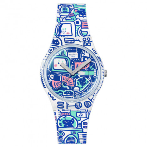 Szwajcarski modowy zegarek unisex Swatch B-Bot SO28Z702