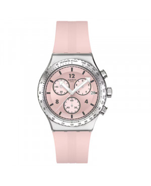 Szwajcarski modowy zegarek unisex Swatch Poppingly Pink YVS532