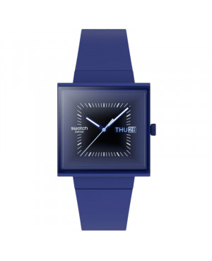 Szwajcarski modowy zegarek unisex Swatch Squarely Blacklight SO34N700