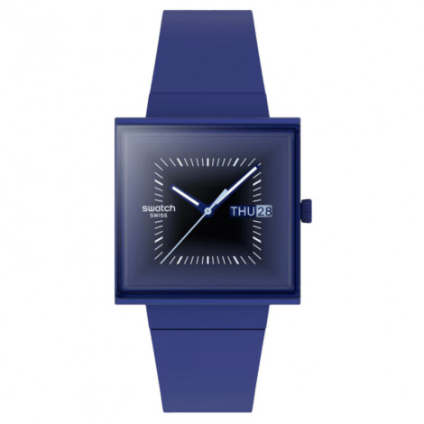 Szwajcarski modowy zegarek unisex Swatch Squarely Blacklight SO34N700