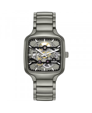 Szwajcarski elegancki zegarek męski RADO True Square Automatic Skeleton R27196152