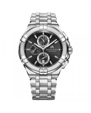 Szwajcarski sportowy zegarek męski MAURICE LACROIX Aikon Chronograph AI1018-SS002-330 (AI1018SS002330)