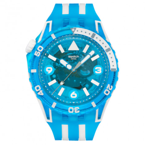 Szwajcarski modowy zegarek unisex Swatch SSCU09S100 Blue Fire