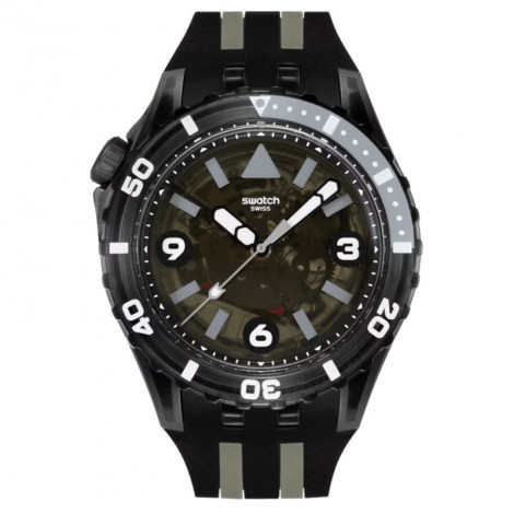 Szwajcarski modowy zegarek unisex Swatch Black Sea Nettle SSCU09B100