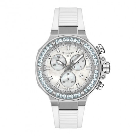 Szwajcarski sportowy zegarek damski TISSOT T-Race Quartz Chronograph T141.817.97.111.00