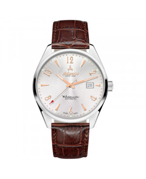 Szwajcarski elegancki zegarek męski Atlantic Worldmaster Art Deco 51752.41.25R