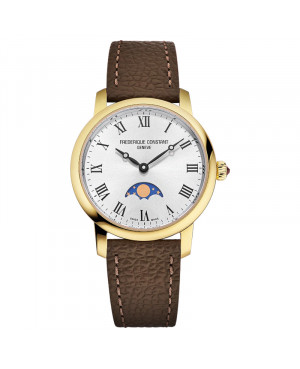 Szwajcarski klasyczny zegarek damski Frederique Constant Slimline Moonphase FC-206RS1S5