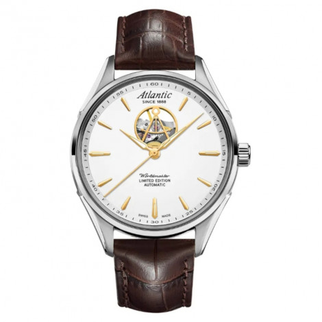 Szwajcarski klasyczny zegarek męski Atlantic Worldmaster Open Heart 52780.41.21G