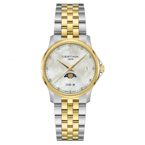 Szwajcarski klasyczny zegarek damski Certina DS-8 Moonphase Lady C045.223.22.111.00