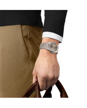 Szwajcarski klasyczny zegarek męski TISSOT PRX Titanium Powermatic 80 T137.807.44.061.00
