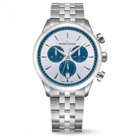 Szwajcarski elegancki zegarek męski Maurice Lacroix 1975 Chronograph 751038-SS002-131-1