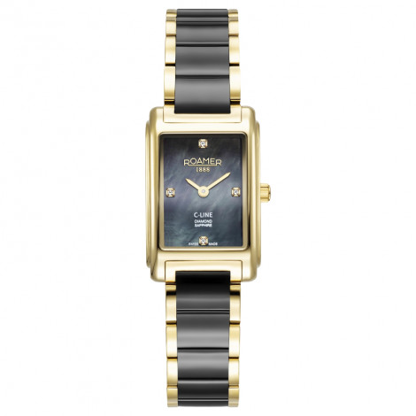 Szwajcarski elegancki zegarek damski ROAMER C-Line Diamond 659845 48 89 60 (659845488960)