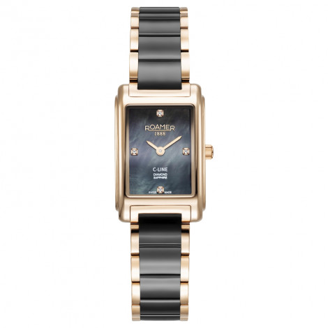 Szwajcarski elegancki zegarek damski ROAMER C-Line Diamond 659845 46 89 60