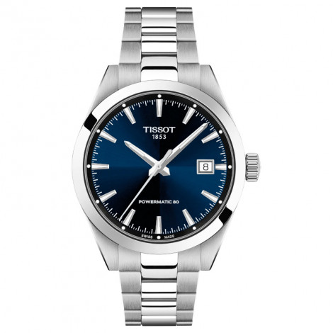 Szwajcarski klasyczny zegarek męski TISSOT Gentleman Powermatic 80 T165.807.11.041.00