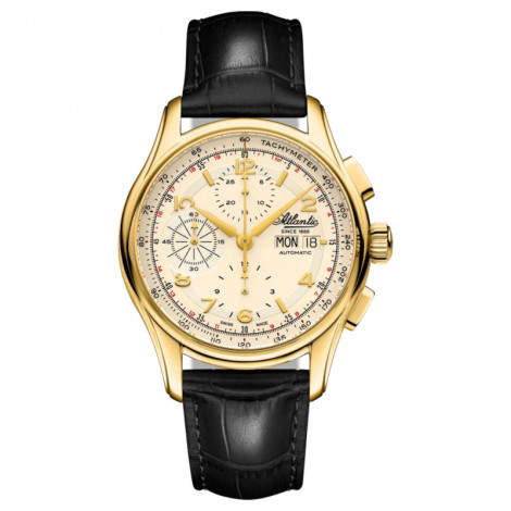Szwajcarski elegancki zegarek męski Atlantic Worldmaster Prestige Valjoux Limited Edition 2026 55853.45.35